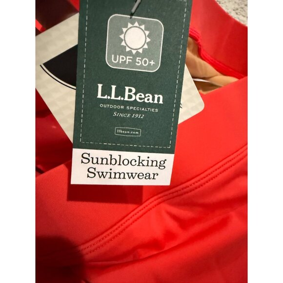 L.L.Bean New Swim Skirt Size 12 Coral Orange Sunblocking 13" Swim Bottom UPF 50 - Picture 2 of 9